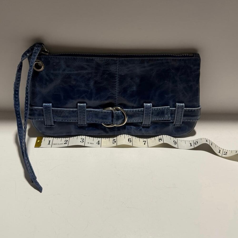 Vintage Latico Leathers Blue Leather Buckle Clutch Wallet